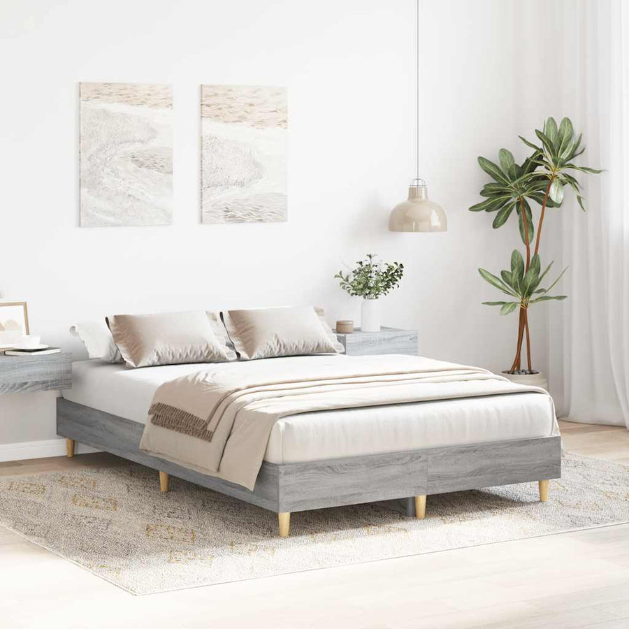 Bedframe zonder matras 120x200 cm spaanplaat grijs sonoma