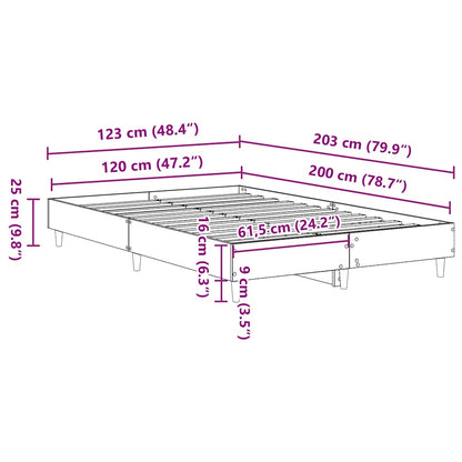 Bedframe zonder matras 120x200 cm spaanplaat bruin eikenkleurig