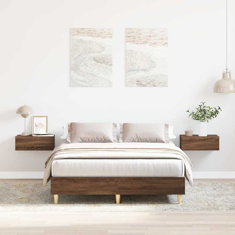 Bedframe zonder matras 120x200 cm spaanplaat bruin eikenkleurig