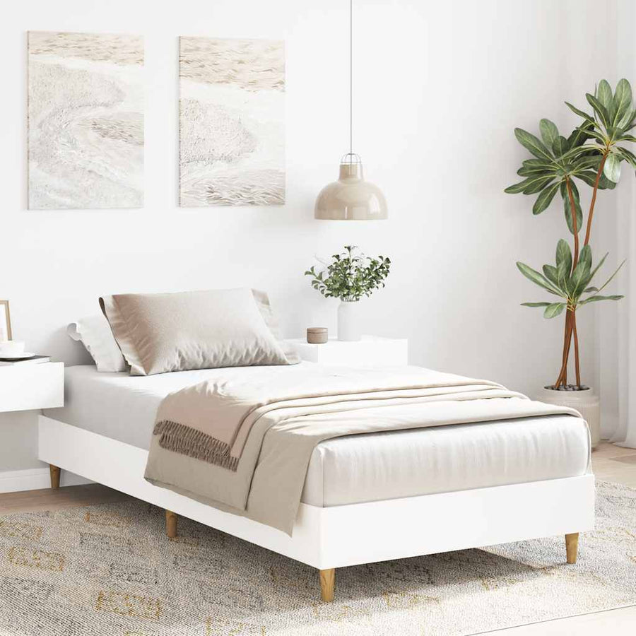 Bedframe zonder matras 100x200 cm spaanplaat wit