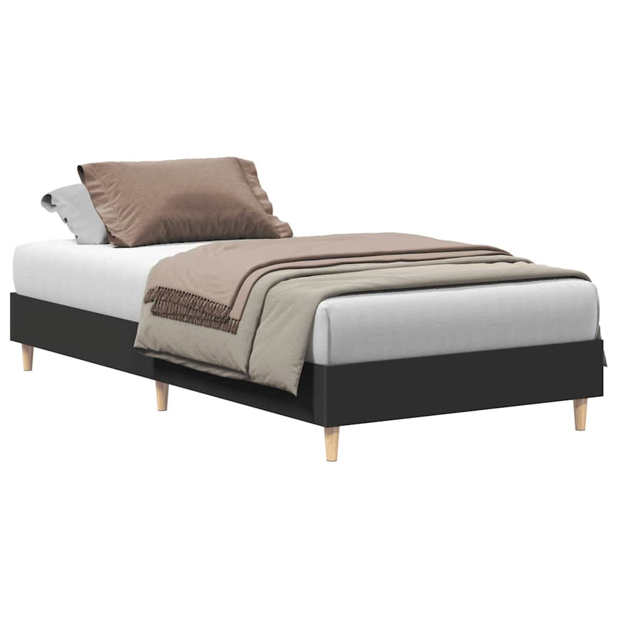 Bedframe matras zonder matras 100x200 cm spaanplaat zwart