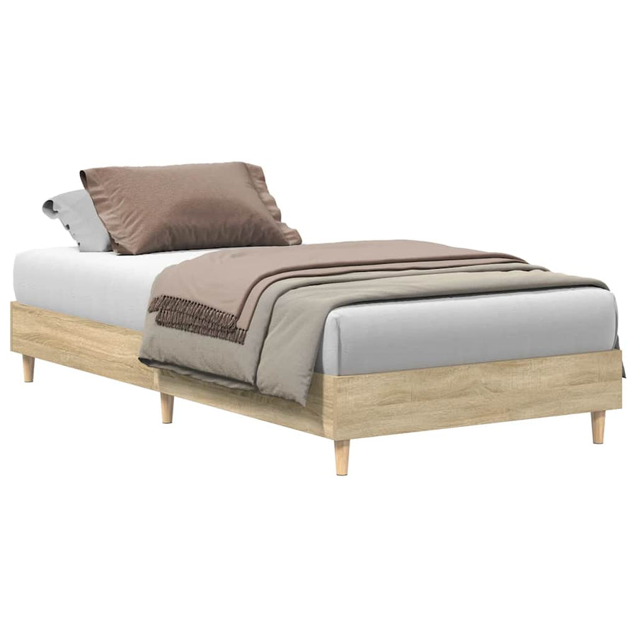 Bedframe zonder matras 100x200cm spaanplaat sonoma eikenkleurig