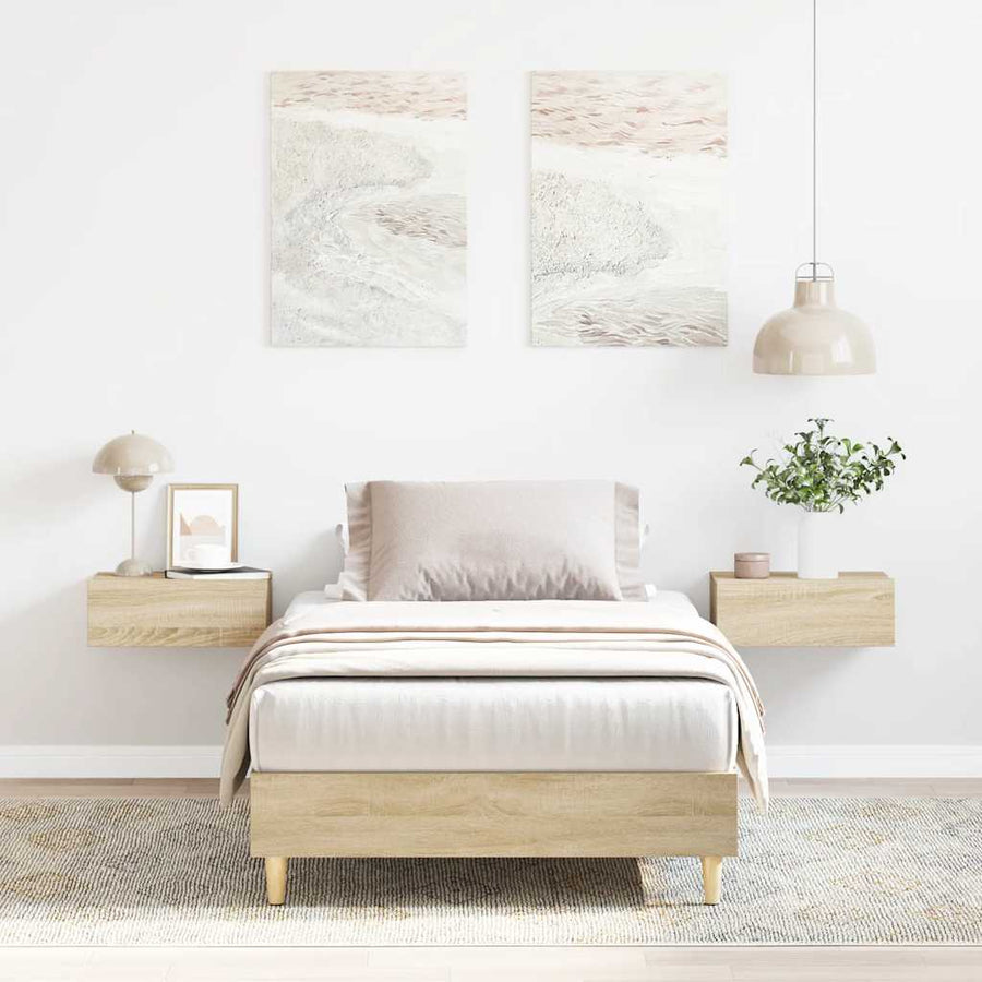 Bedframe zonder matras 100x200cm spaanplaat sonoma eikenkleurig