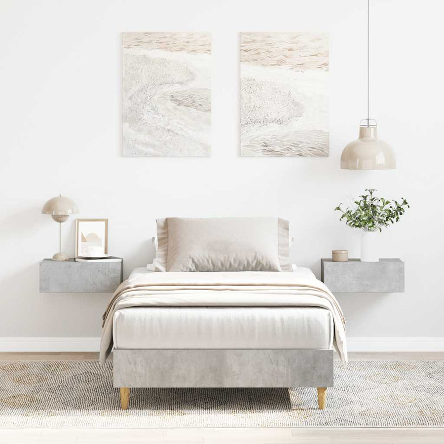 Bedframe zonder matras 100x200 cm spaanplaat betongrijs