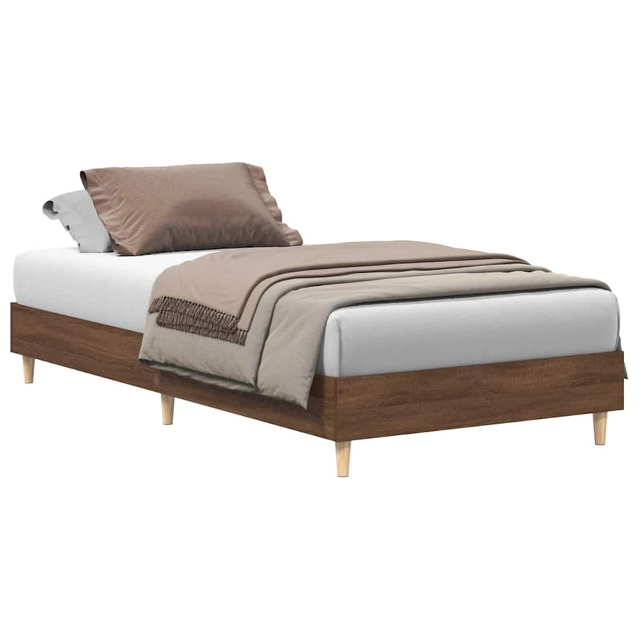 Bedframe zonder matras 100x200 cm spaanplaat bruin eikenkleurig