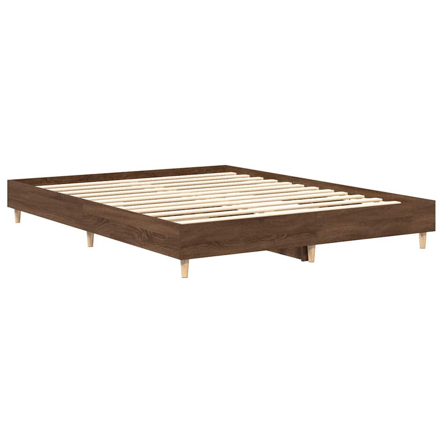 Bedframe zonder matras 100x200 cm spaanplaat bruin eikenkleurig