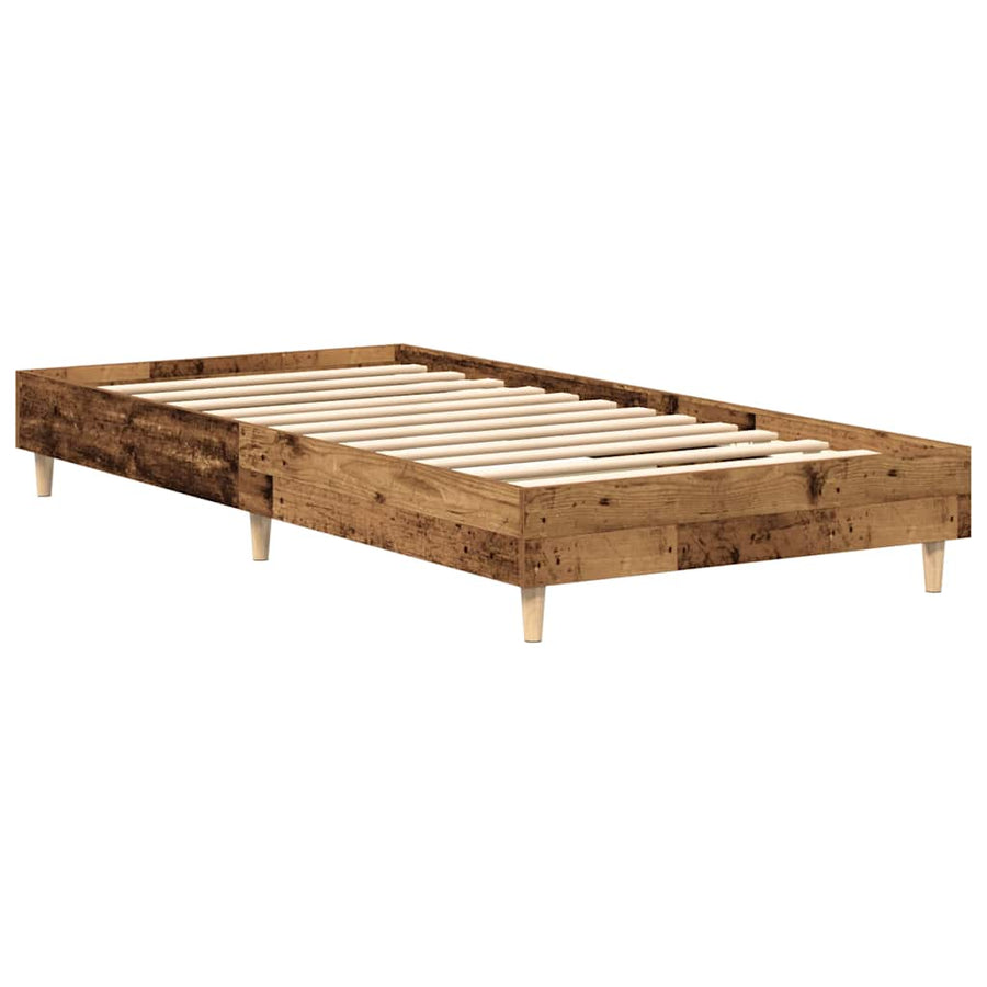 Bedframe zonder matras 100x200 cm spaanplaat bewerkt hout