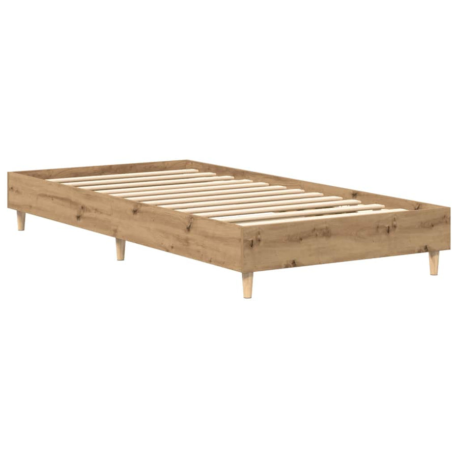 Bedframe zonder matras 100x200 cm spaanplaat artisanaal eiken