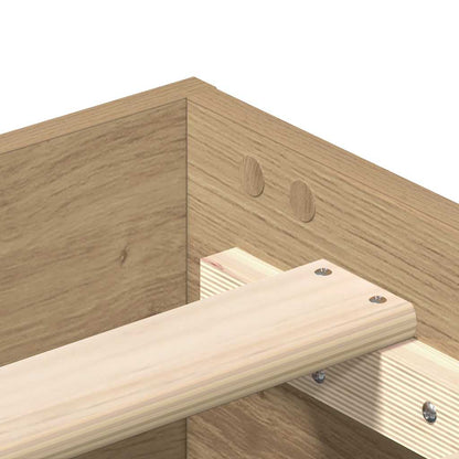 Bedframe zonder matras 100x200 cm spaanplaat artisanaal eiken