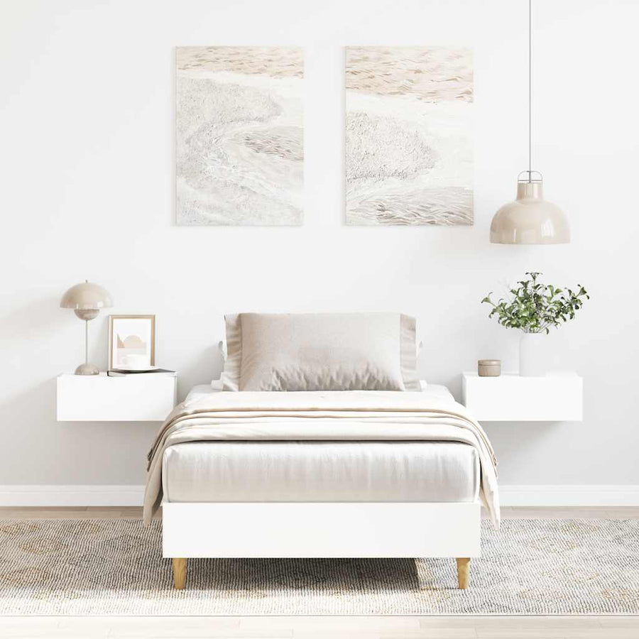 Bedframe zonder matras 90x200 cm spaanplaat wit