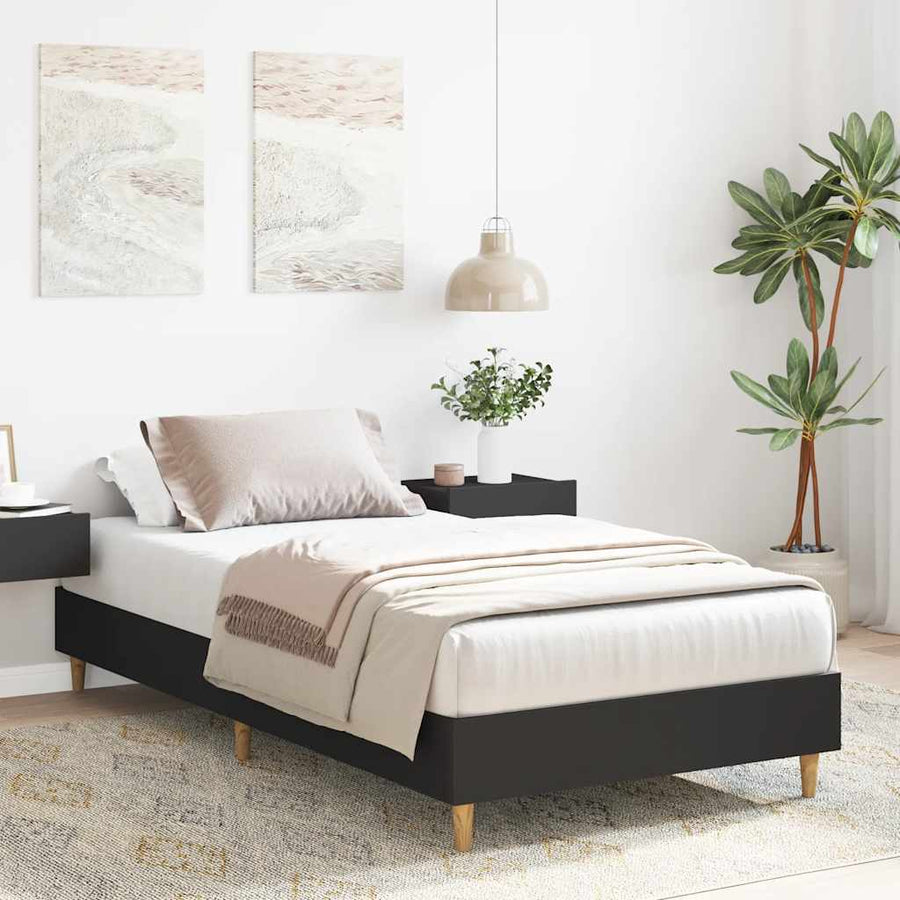 Bedframe zonder matras 90x200 cm spaanplaat zwart