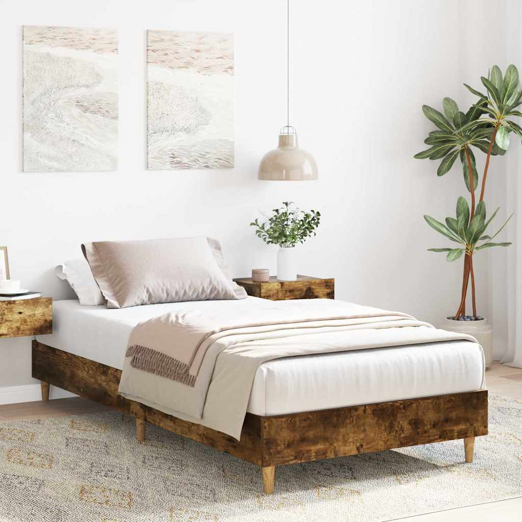 Bedframe zonder matras 90x200 cm spaanplaat gerookt eiken