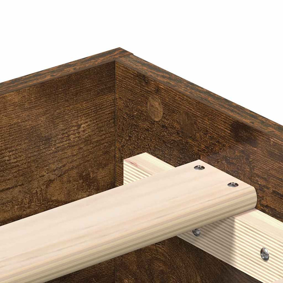 Bedframe zonder matras 90x200 cm spaanplaat gerookt eiken