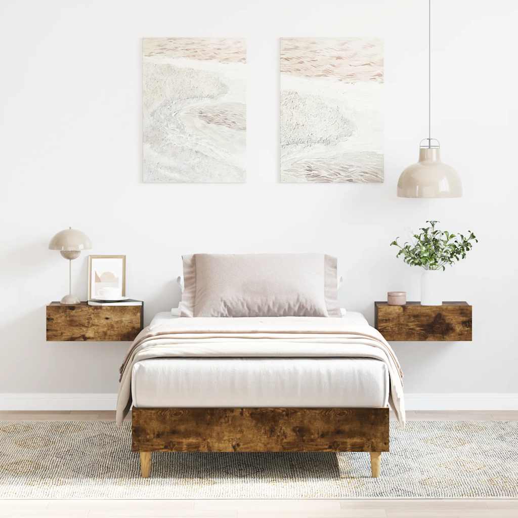 Bedframe zonder matras 90x200 cm spaanplaat gerookt eiken