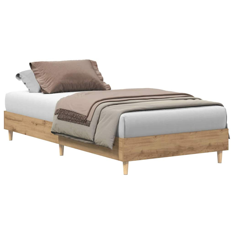 Bedframe zonder matras 90x200 cm spaanplaat artisanaal eiken