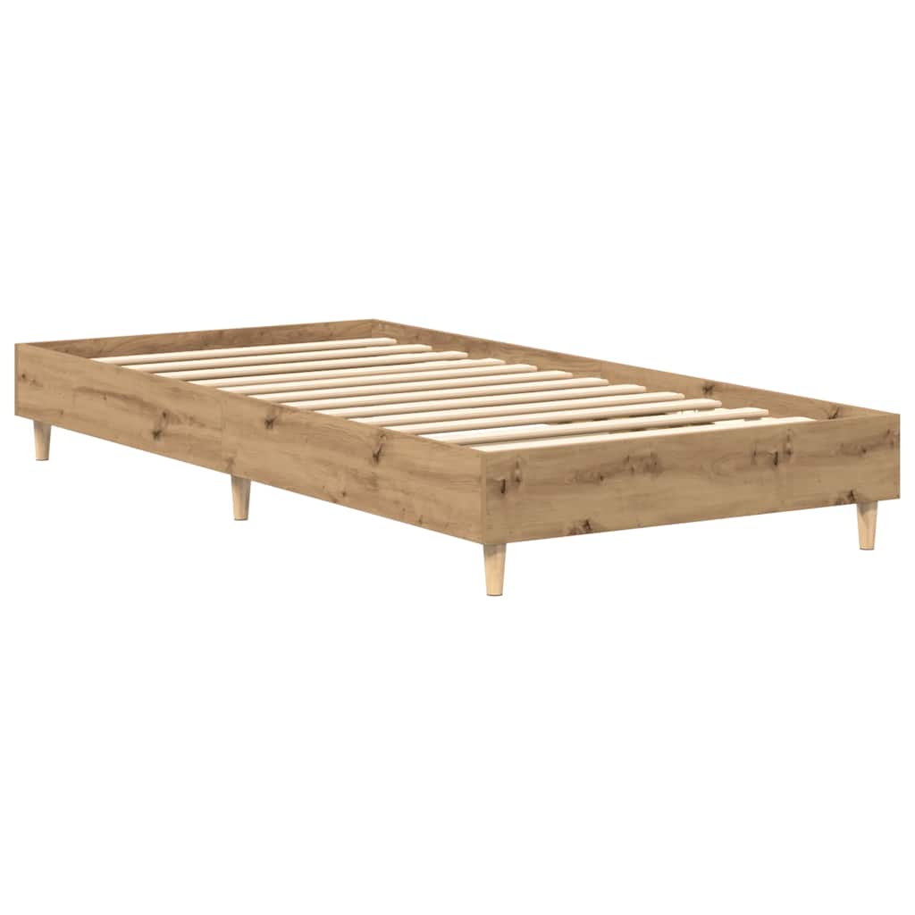 Bedframe zonder matras 90x200 cm spaanplaat artisanaal eiken