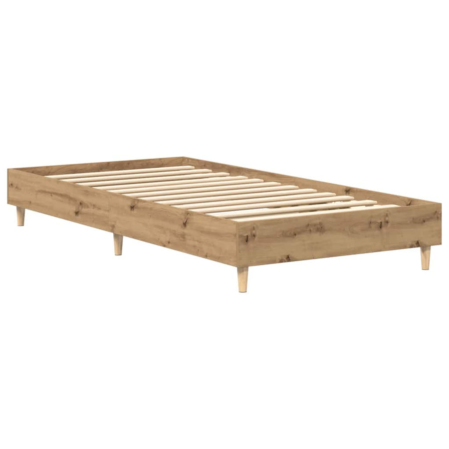 Bedframe zonder matras 90x200 cm spaanplaat artisanaal eiken