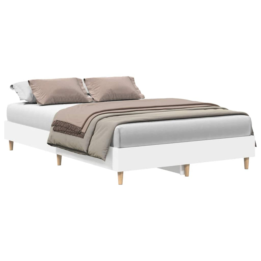 Bedframe zonder matras 140x190 cm spaanplaat wit