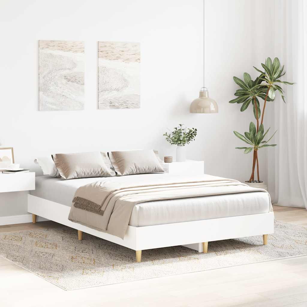 Bedframe zonder matras 140x190 cm spaanplaat wit