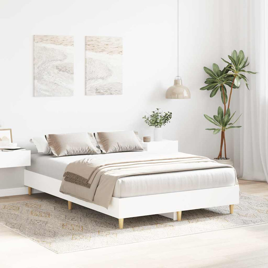 Bedframe zonder matras 140x190 cm spaanplaat wit