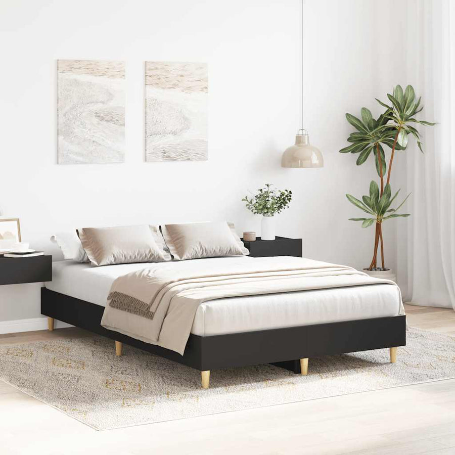 Bedframe zonder matras 140x190 cm spaanplaat zwart