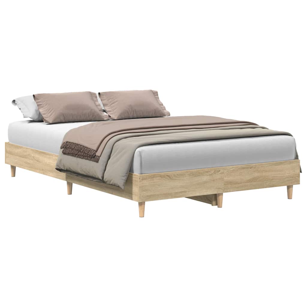 Bedframe zonder matras 140x190cm spaanplaat sonoma eikenkleurig