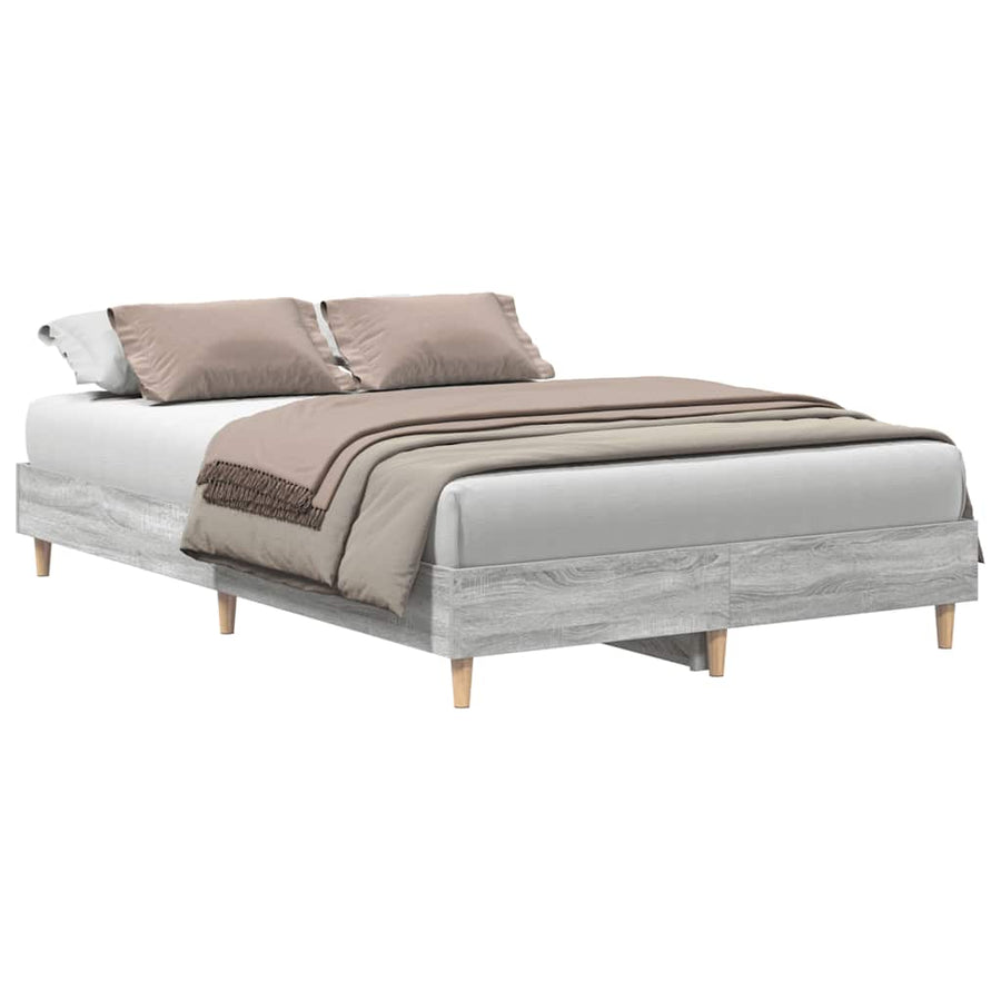 Bedframe zonder matras 140x190 cm spaanplaat grijs sonoma