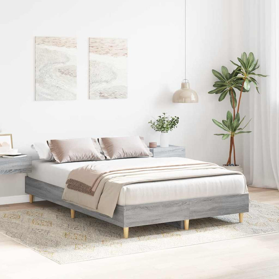 Bedframe zonder matras 140x190 cm spaanplaat grijs sonoma