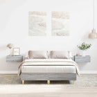 Bed frame without mattress 140x190 cm chipboard grey Sonoma