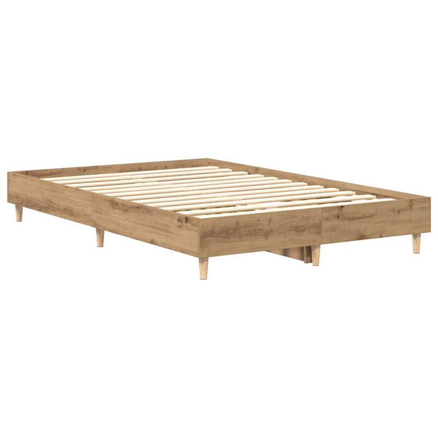 Bedframe zonder matras spaanplaat ambachtelijk eikenkleurig
