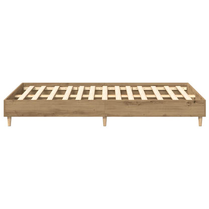 Bedframe zonder matras spaanplaat ambachtelijk eikenkleurig