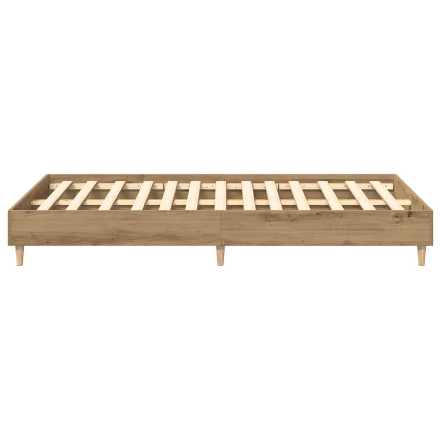 Bedframe zonder matras spaanplaat ambachtelijk eikenkleurig
