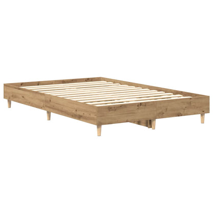 Bedframe zonder matras spaanplaat ambachtelijk eikenkleurig