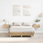 Bedframe 140x190 cm spaanplaat eikenkleurig