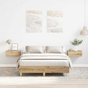 Bedframe 140x190 cm spaanplaat eikenkleurig