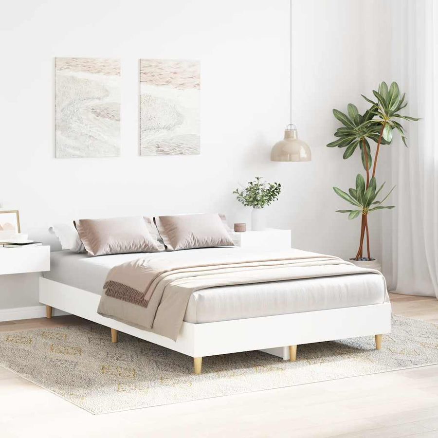Bedframe zonder matras 135x190 cm spaanplaat wit