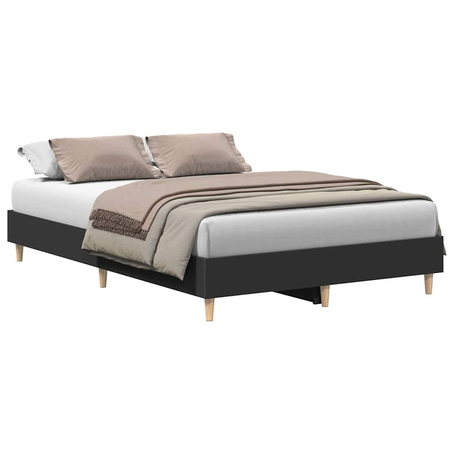 Bedframe zonder matras 135x190 cm spaanplaat zwart