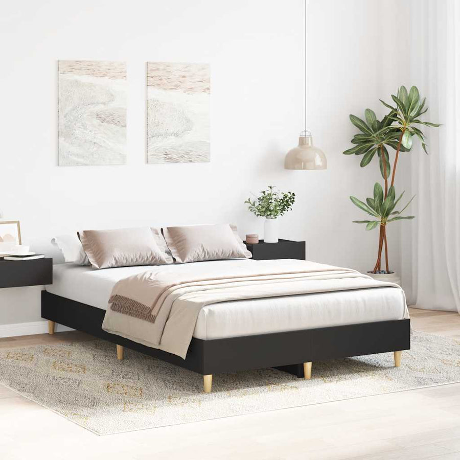Bedframe zonder matras 135x190 cm spaanplaat zwart