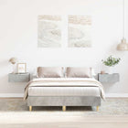 Bedframe 135x190 cm spaanplaat betongrijs