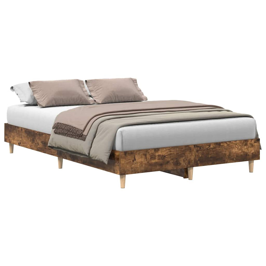 Bedframe zonder matras spaanplaat gerookt eiken