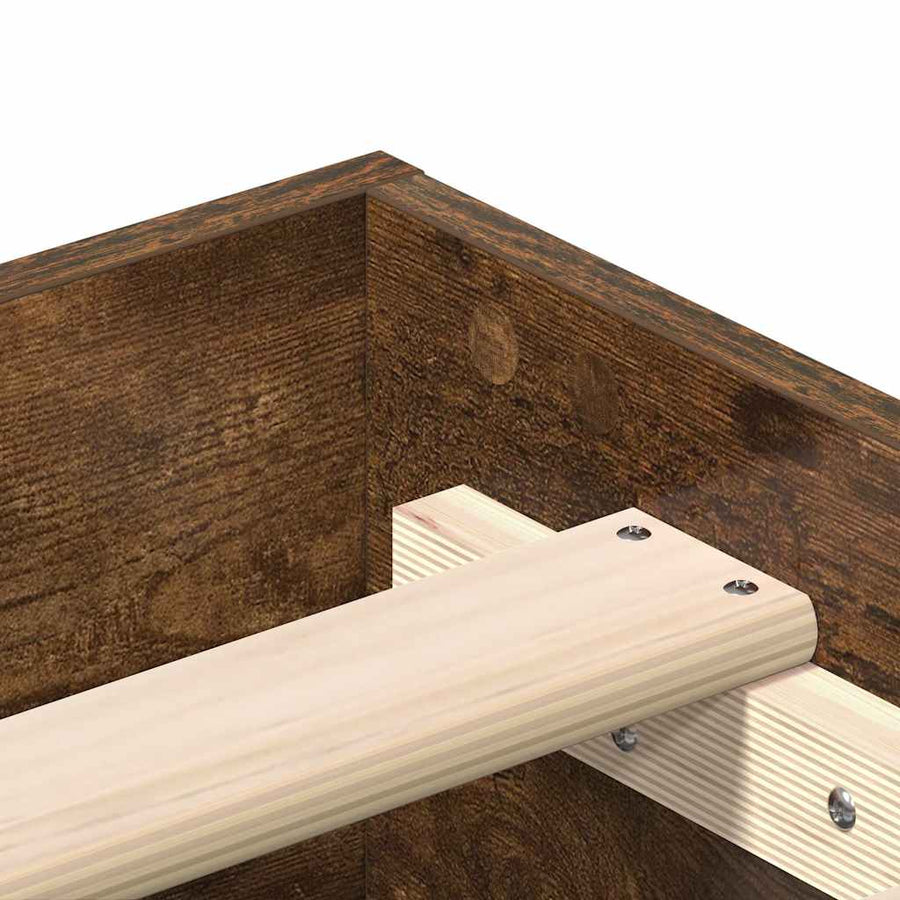 Bedframe zonder matras spaanplaat gerookt eiken