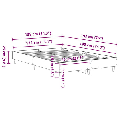 Bedframe zonder matras spaanplaat gerookt eiken