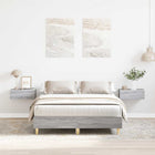 Bed frame without mattress 135x190 cm chipboard grey Sonoma