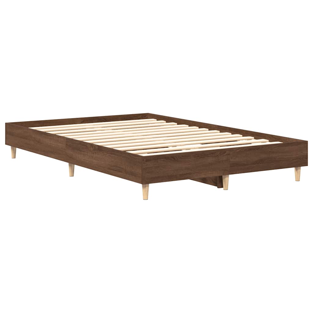 Bedframe zonder matras 135x190 cm spaanplaat bruin eiken