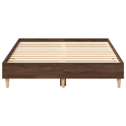 Bedframe zonder matras 135x190 cm spaanplaat bruin eiken