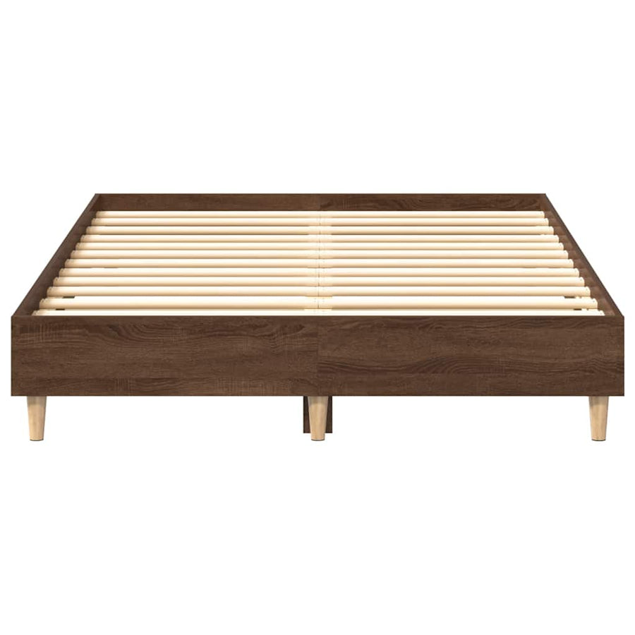 Bedframe zonder matras 135x190 cm spaanplaat bruin eiken