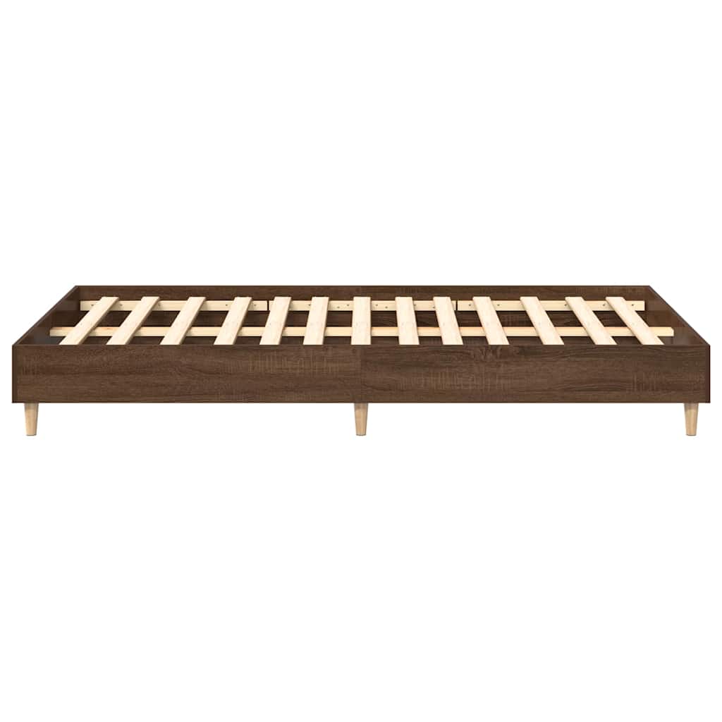 Bedframe zonder matras 135x190 cm spaanplaat bruin eiken