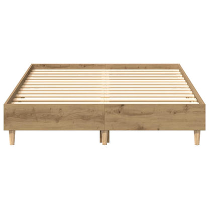 Bedframe zonder matras spaanplaat artisanaal eikenkleurig