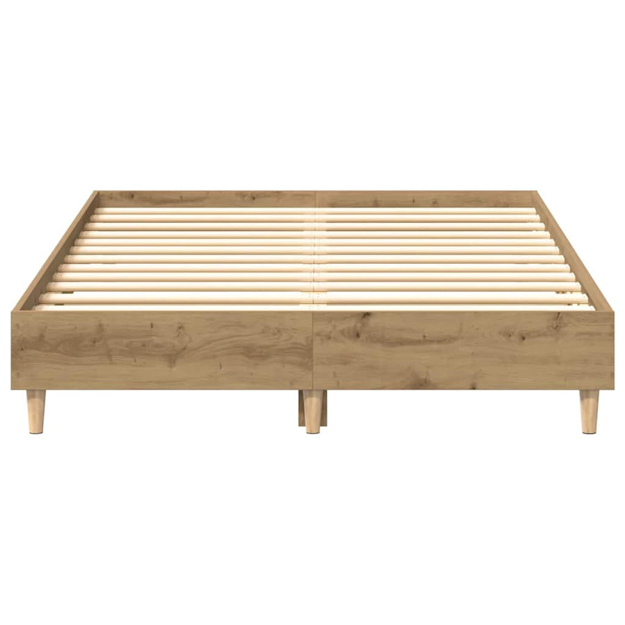Bedframe zonder matras spaanplaat artisanaal eikenkleurig