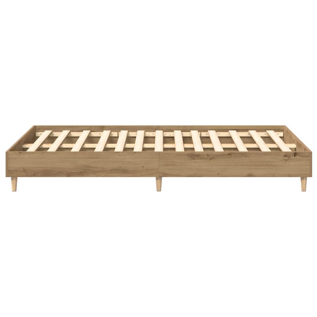 Bedframe zonder matras spaanplaat artisanaal eikenkleurig